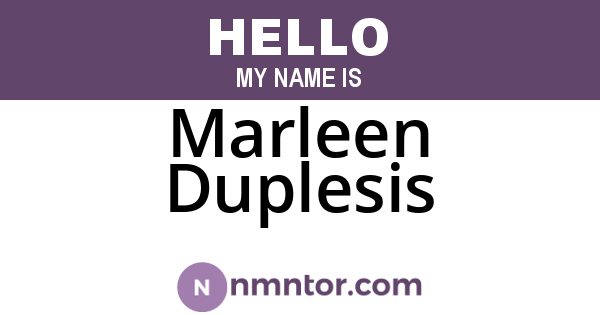 Marleen Duplesis