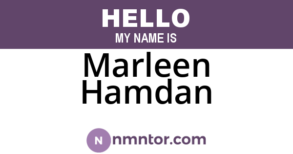 Marleen Hamdan