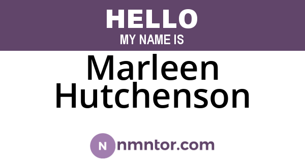 Marleen Hutchenson