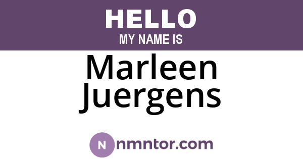 Marleen Juergens