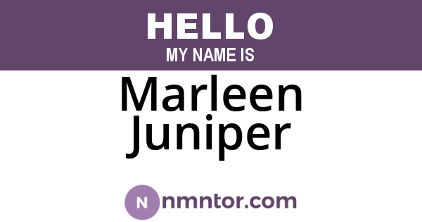 Marleen Juniper