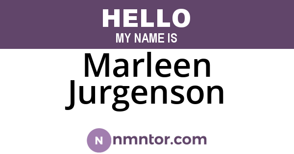 Marleen Jurgenson