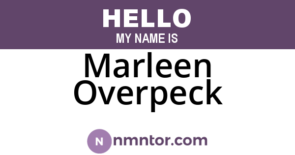 Marleen Overpeck