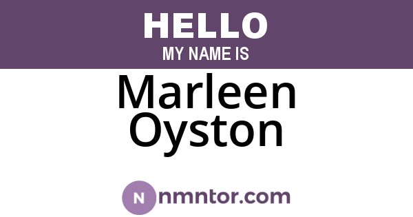 Marleen Oyston