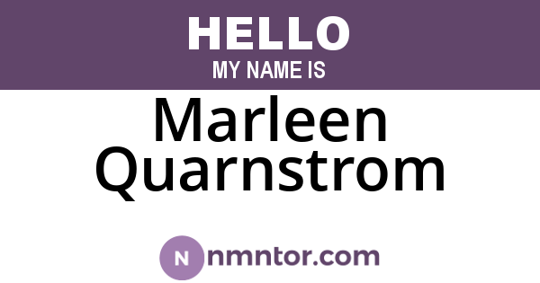 Marleen Quarnstrom