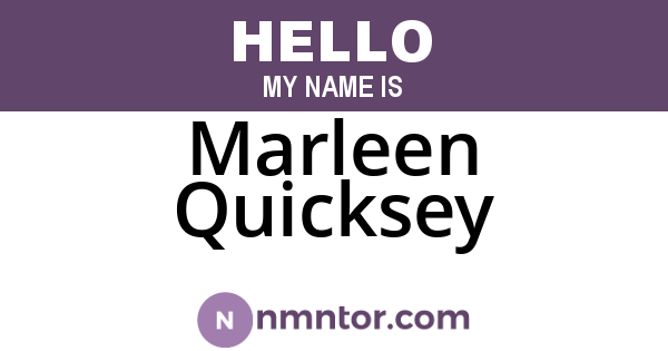 Marleen Quicksey