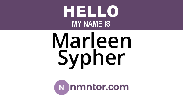 Marleen Sypher