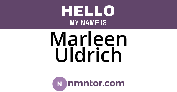 Marleen Uldrich