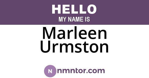 Marleen Urmston