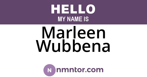 Marleen Wubbena