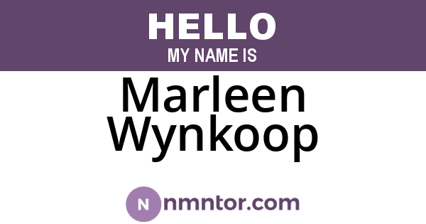 Marleen Wynkoop