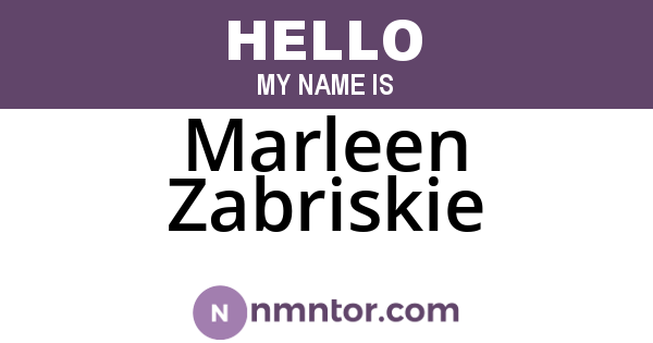 Marleen Zabriskie