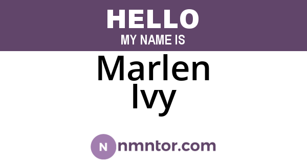 Marlen Ivy