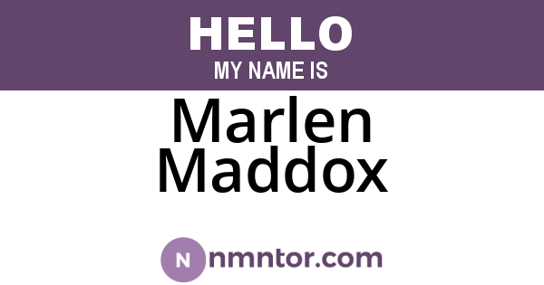 Marlen Maddox