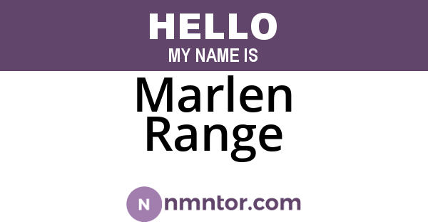 Marlen Range