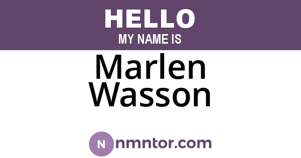 Marlen Wasson