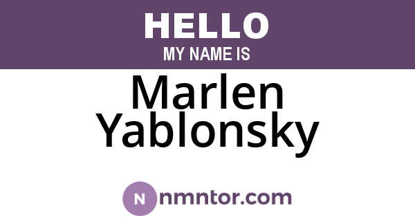 Marlen Yablonsky
