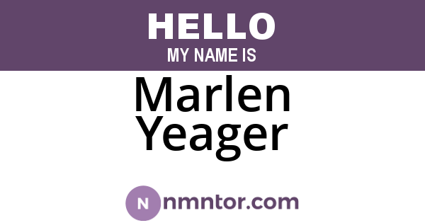 Marlen Yeager