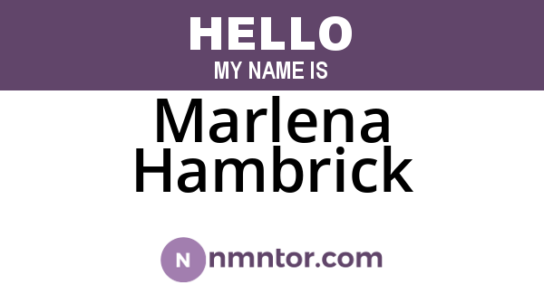 Marlena Hambrick