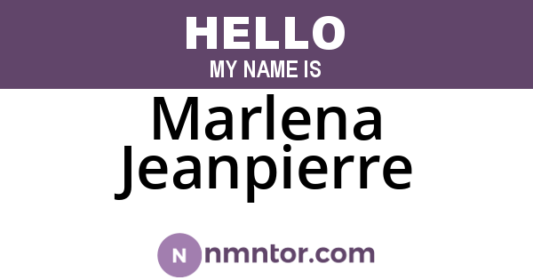 Marlena Jeanpierre