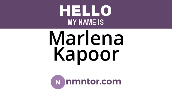 Marlena Kapoor