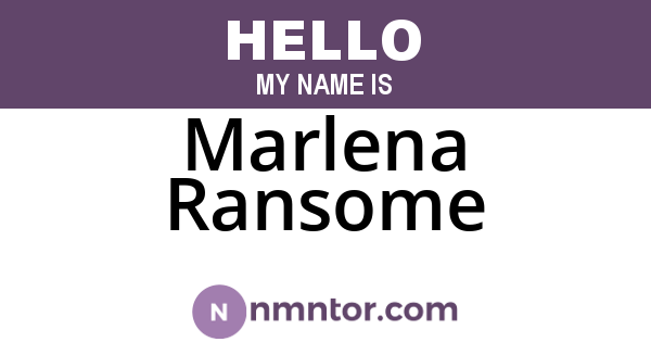Marlena Ransome