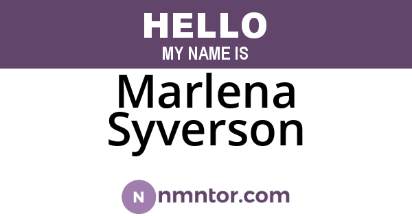Marlena Syverson