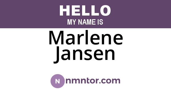 Marlene Jansen