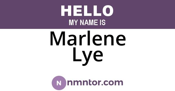 Marlene Lye