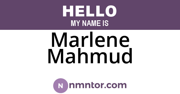 Marlene Mahmud
