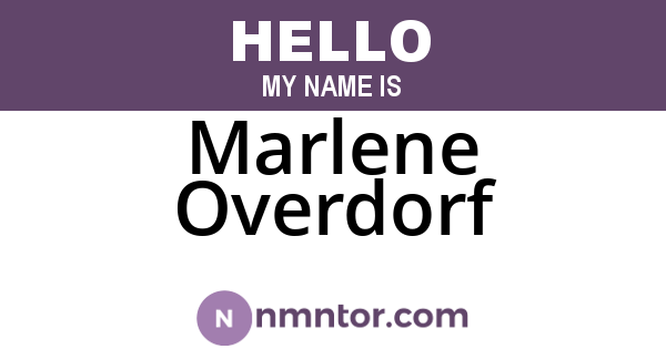 Marlene Overdorf