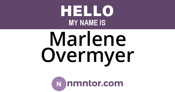 Marlene Overmyer