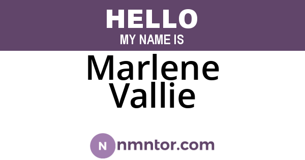 Marlene Vallie