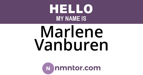 Marlene Vanburen