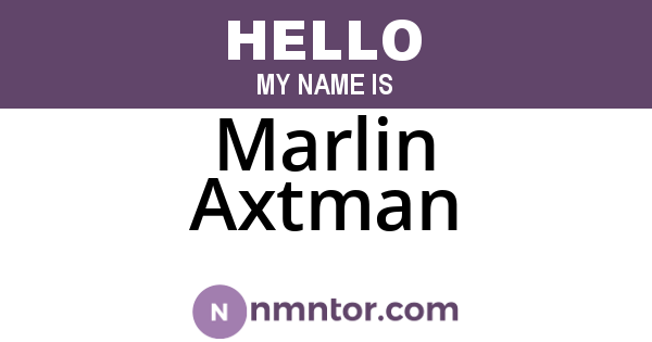 Marlin Axtman