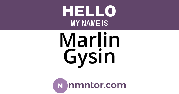 Marlin Gysin
