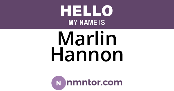 Marlin Hannon