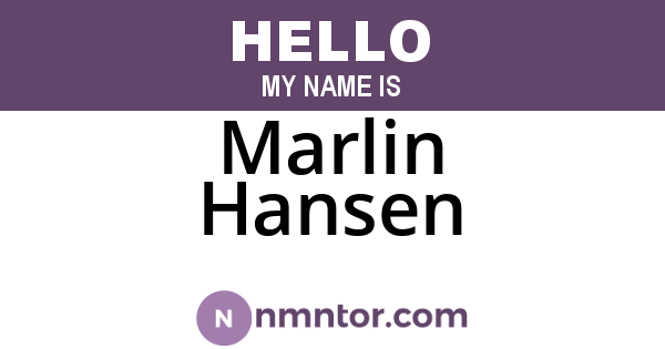 Marlin Hansen