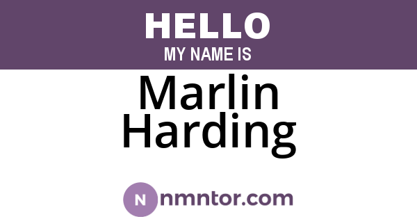 Marlin Harding