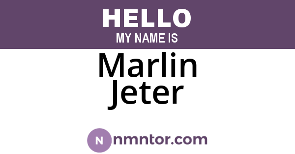 Marlin Jeter