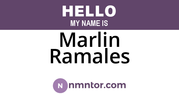 Marlin Ramales