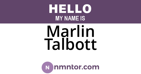 Marlin Talbott