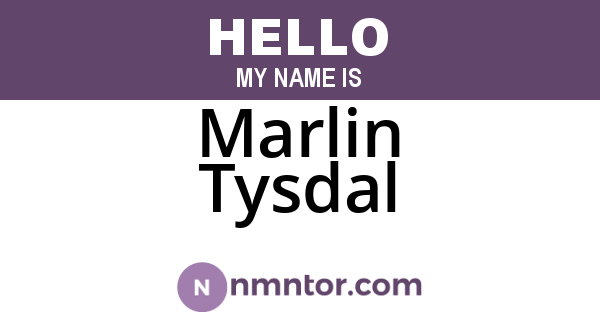 Marlin Tysdal