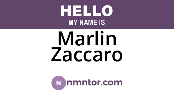 Marlin Zaccaro