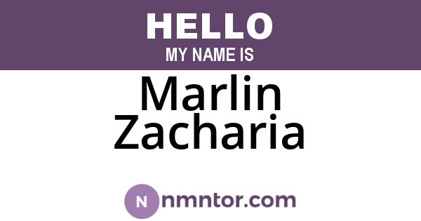 Marlin Zacharia