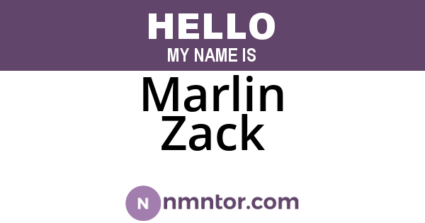 Marlin Zack