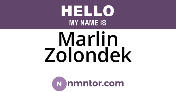 Marlin Zolondek
