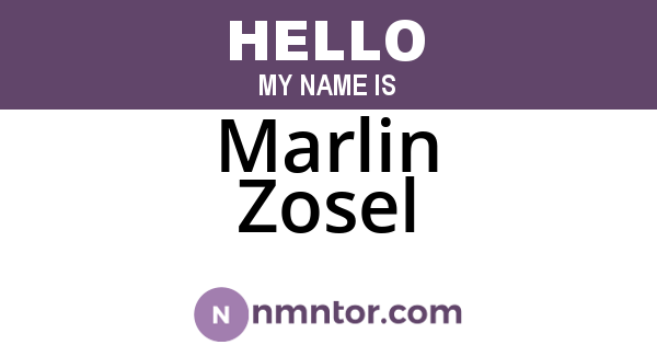 Marlin Zosel