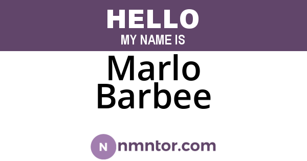 Marlo Barbee