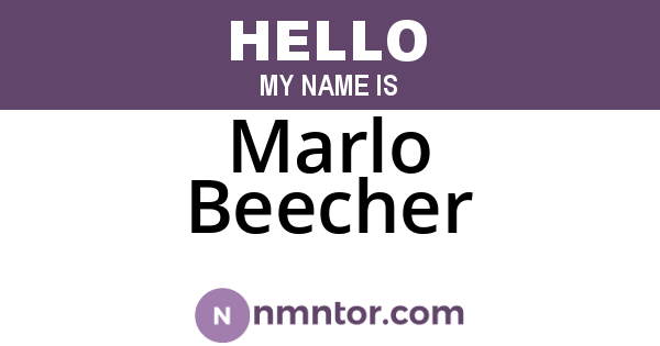 Marlo Beecher
